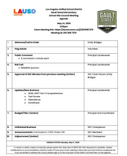 SSC Agenda - English